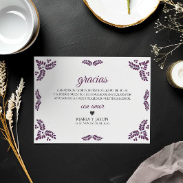 タラベラ 紫の花 モダン スペイン 結婚式 サンキューカード