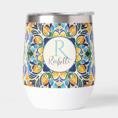 タラベラazulejo青い花嫁付き添いアイテムのモノグラム (左面)