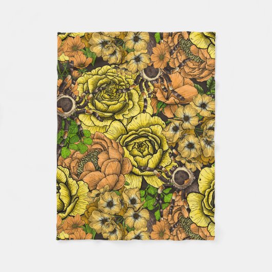 タランチュラガーデン1 フリースブランケット (正面)