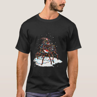 タランチュラサンタクリスマスライトツリー Tシャツ