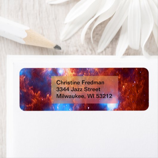 タランチュラネブラ宇宙銀河系ブルーブラウンアドレス ラベル (インサイチュ)