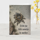 タランチュラモンスターのバースデー・カード カード (黄色い花)