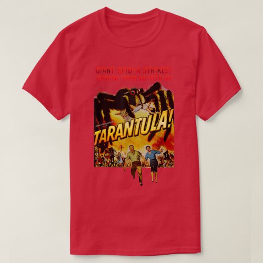 タランチュラレトロホラースパイダームービーハロウィーン Tシャツ (デザイン正面)
