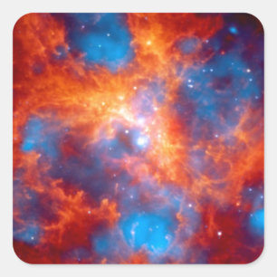 タランチュラ星雲カラフル赤外線宇宙写真 スクエアシール