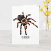 タランチュラ漫画イラストレーション カード (黄色い花)