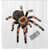 タランチュラ漫画イラストレーション シャワーカーテン (正面)