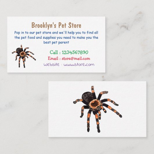 タランチュラ漫画イラストレーション 名刺 (正面/裏面)