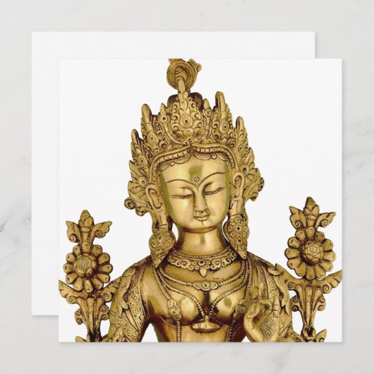 タラ仏の仏教の女神のヨガのチベットの芸術の平和 招待状 (正面/裏面)