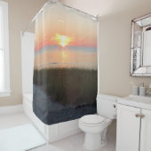 タラ岬の夕焼け港 シャワーカーテン (インサイチュ)