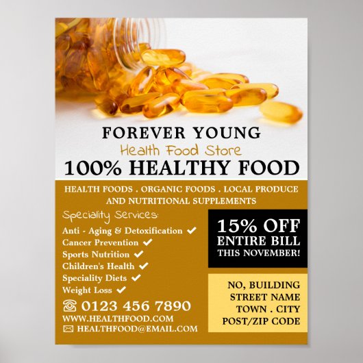 タラ肝油健康食品広告店 ポスター (正面)