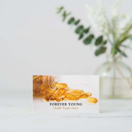 タラ肝油健康食品店 名刺 (スタンド正面)