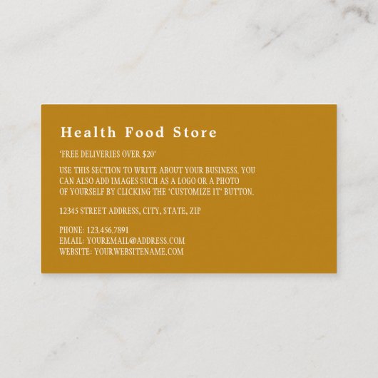 タラ肝油健康食品店 名刺 (裏面)