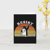 タリおもしろいに抗議するペンギン カード (黄色い花)