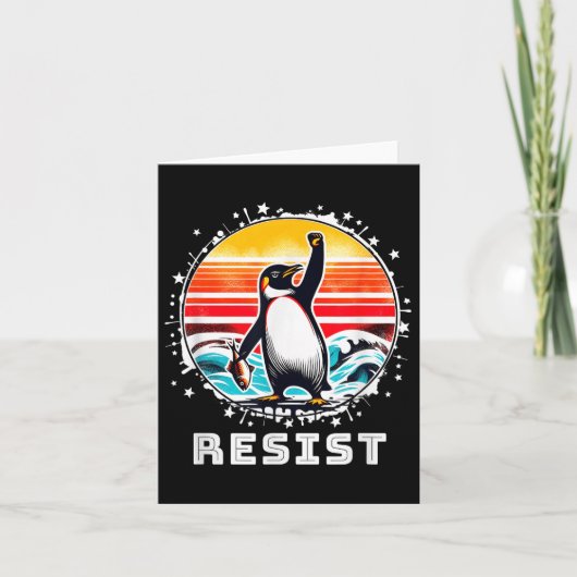 タリおもしろいに抗議するペンギン カード (正面)