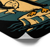 タリおもしろいに抗議するペンギン ポスター (角)