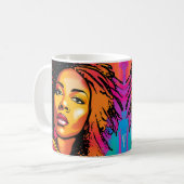 タリアビューティフルブラックウーマンアーポップ・アートのトスタイル コーヒーマグカップ (正面左)