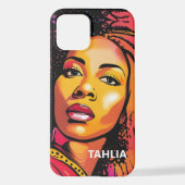 タリアビューティフルブラックウーマンアーポップ・アートのトスタイル iPhoneケース (裏面)