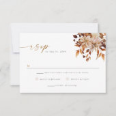 タリアボヘミアンテラコッタフローラ赤面RSVP 招待状 (正面)