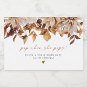 タリアボヘミアンテラコッタポップ・アートのフローラとき彼女のポップ スパークリングワインラベル (シングルラベル)