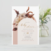 タリアボヘミアンテラコッタ赤面アーチベイビーシャワー 招待状 (スタンド正面)