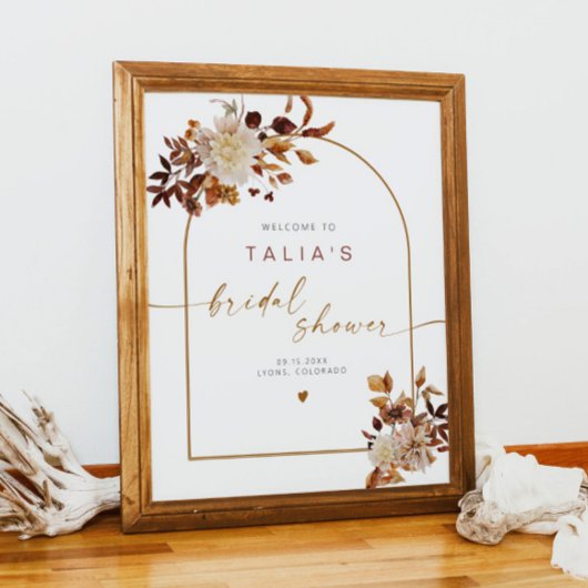 タリアボホテラコッタアーチブライダルシャワーウェルカム ポスター