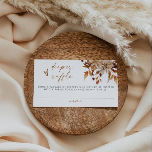 タリアボホテラコッタフローラおむつラッフルチケット プレイスカード