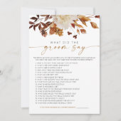 タリアボホ秋フローラ新郎はゲームを言った 招待状 (正面)