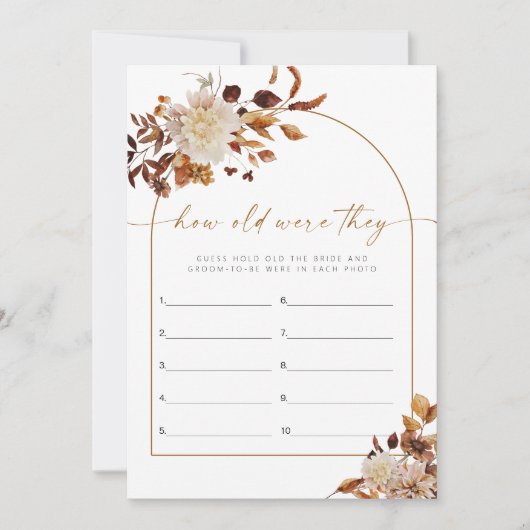 タリア・ボホ乾燥フローラ彼らはゲームをいくつだった 招待状 (正面)