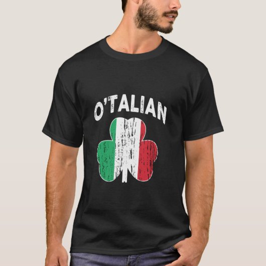 タリイタリアンアンイタリア国旗Italiaロおもしろいシャツ Tシャツ (正面)