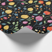 タリカラフルップ復活花パターン ラッピングペーパー (角)