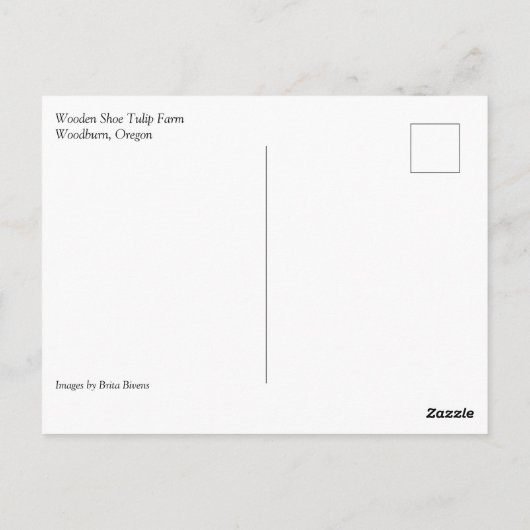 タリップフィールドとカイト、オレゴンはがき ポストカード (裏面)