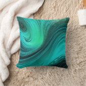 "タリファ"青い渦巻き波 クッション (ブランケット)