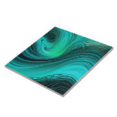 "タリファ"青い渦巻き波 タイル (側面)