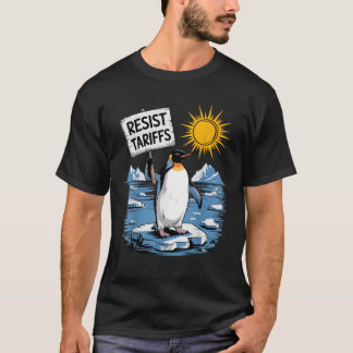 タリフ島に抗議する島ペンギンの声に抵抗する Tシャツ