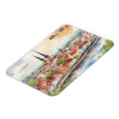 タリンのエストニア 水彩画パノラマ マグネット (左側)