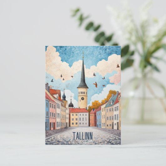 タリンエストニアへの旅行 ポストカード (スタンド正面)