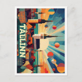 タリンエストニアトラベル芸術的カラフル ポストカード (正面)