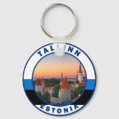 タリンエストニアレトロトラベルアートサークルヴィンテージ キーホルダー (正面)