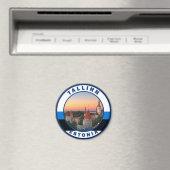 タリンエストニアレトロトラベルアートサークルヴィンテージ マグネット (インサイチュ (食洗機))