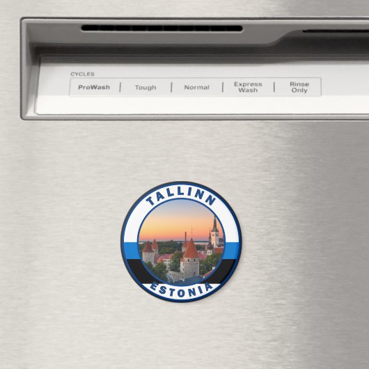 タリンエストニアレトロトラベルアートサークルヴィンテージ マグネット (インサイチュ (食洗機))