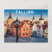 タリンエストニア通りイラストレーション ポストカード (正面)