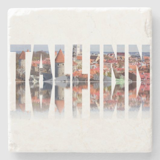 タリン文字は旧市街から成る ストーンコースター (正面)