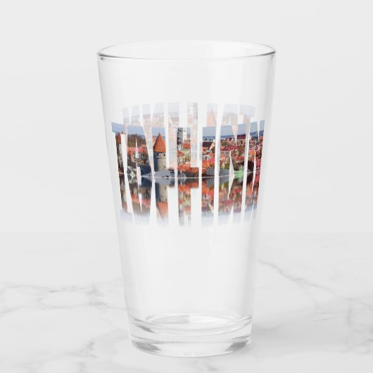 タリン文字は旧市街から成る タンブラーグラス (正面)