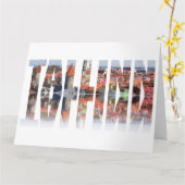 タリン文字は旧市街ビューで構成 カード (黄色い花)