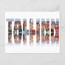 タリン文字は旧市街ビューで構成 ポストカード