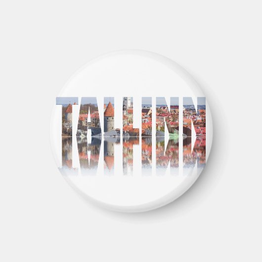 タリン文字は旧市街ビューで構成 マグネット (正面)