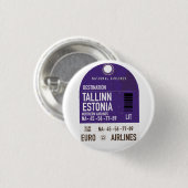 タリン エストニア 旅行 チケット メタルプリント 缶バッジ (正面&裏面)
