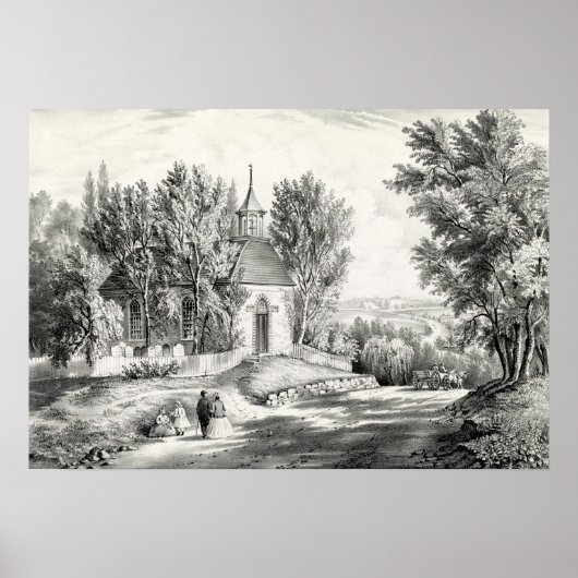 タリータウンNY近くの眠い中空の教会 – 1867 ポスター (正面)