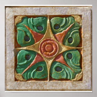 タルサアールデコタイルのキャンバス印刷 ポスター