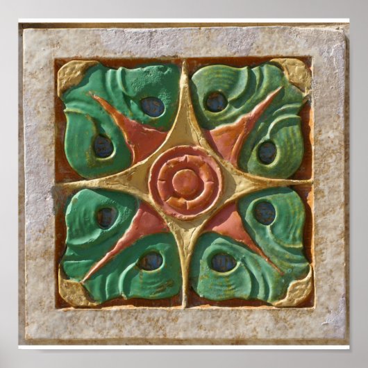 タルサアールデコタイルのキャンバス印刷 ポスター (正面)